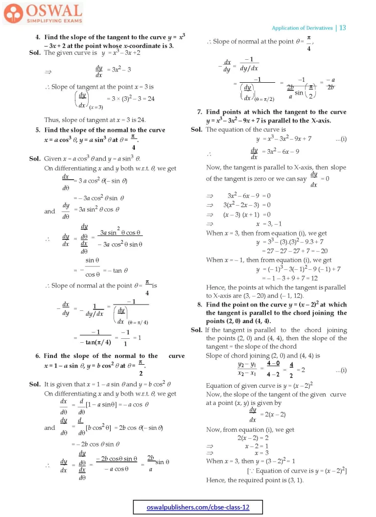 NCERT Solutions for Class 12 Maths Application of Derivatives part 13