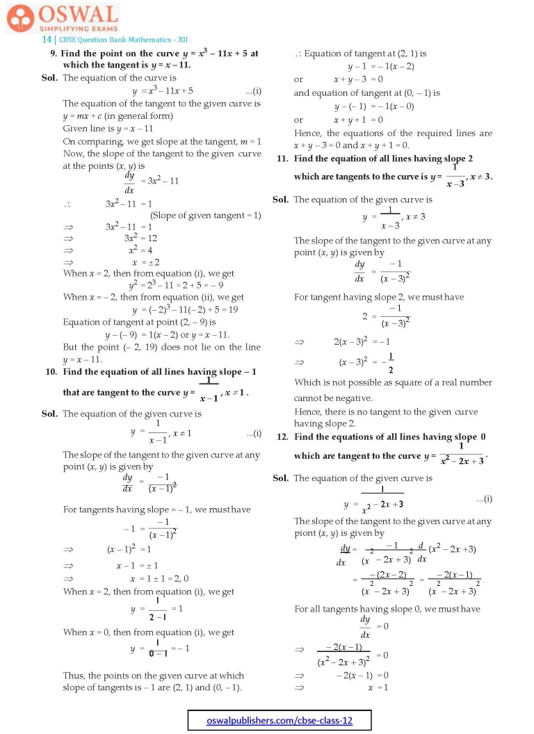 NCERT Solutions for Class 12 Maths Application of Derivatives part 14