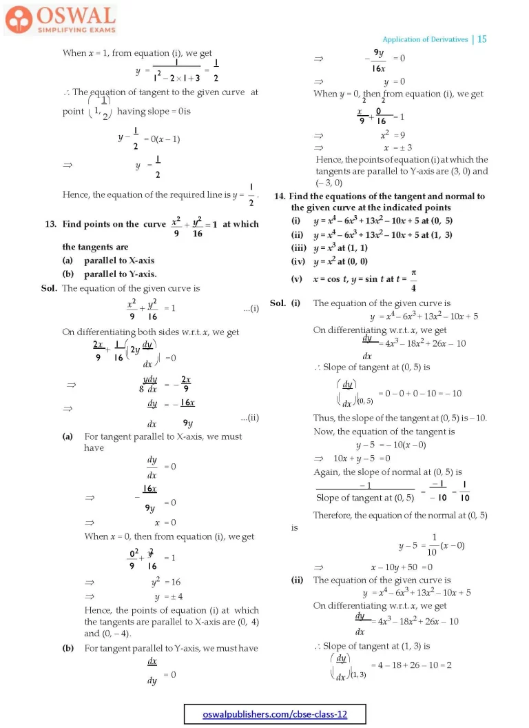 NCERT Solutions for Class 12 Maths Application of Derivatives part 15