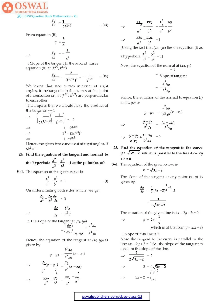NCERT Solutions for Class 12 Maths Application of Derivatives part 20