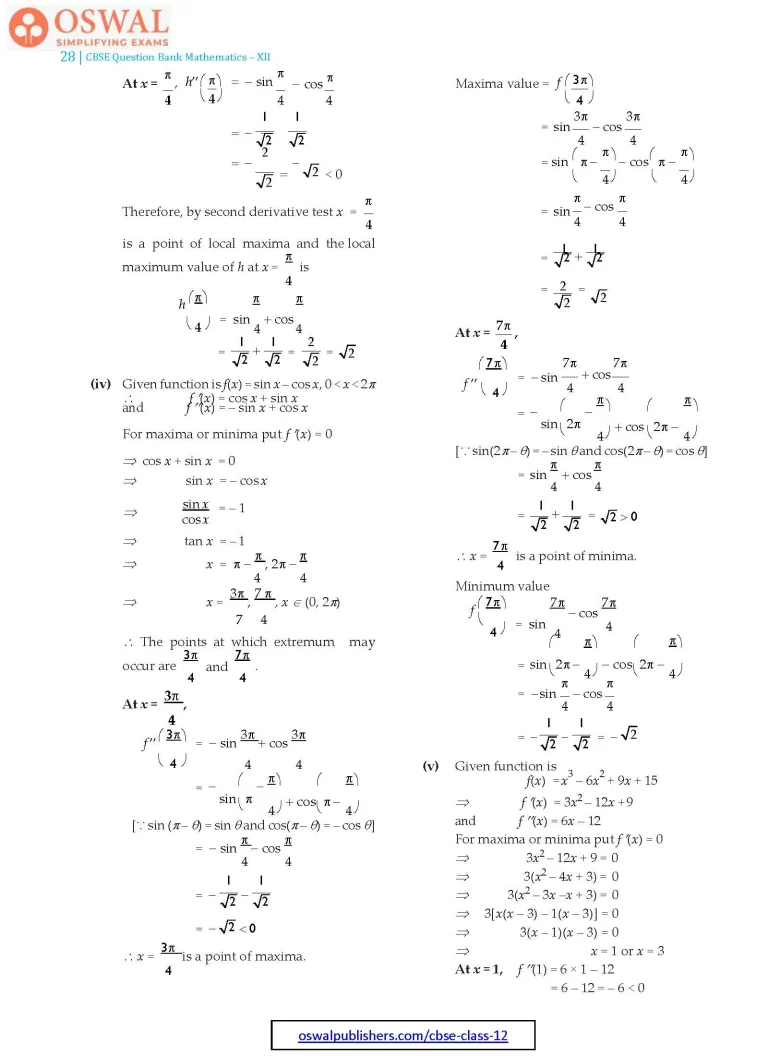 NCERT Solutions for Class 12 Maths Application of Derivatives part 28