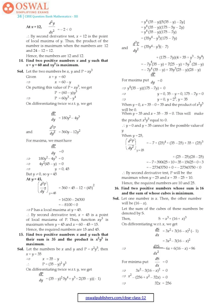 NCERT Solutions for Class 12 Maths Application of Derivatives part 34