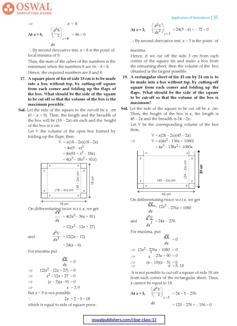 NCERT Solutions for Class 12 Maths Application of Derivatives part 35