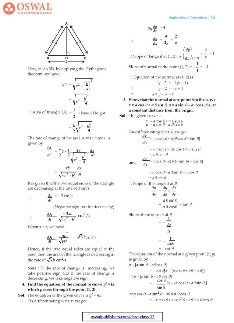 NCERT Solutions for Class 12 Maths Application of Derivatives part 43