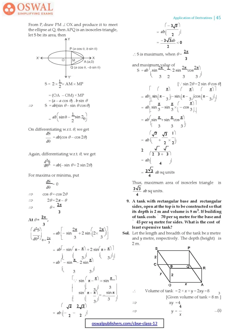 NCERT Solutions for Class 12 Maths Application of Derivatives part 45