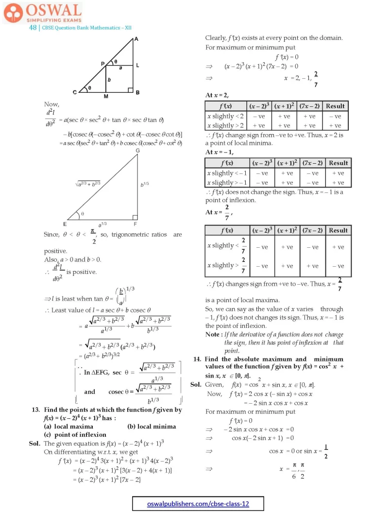 NCERT Solutions for Class 12 Maths Application of Derivatives part 48