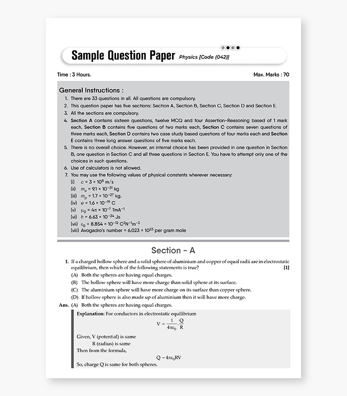 Physics Sample Papers for CBSE Class 12 2026 03