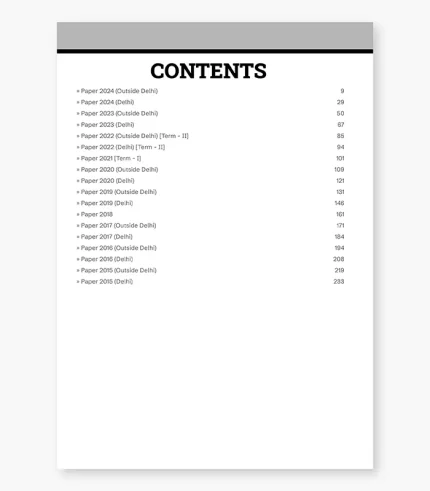 10 years solved papers cbse class 12 contents