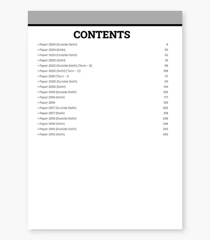 10 years solved papers cbse class 12 contents