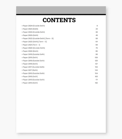 10 years solved papers cbse class 12 contents