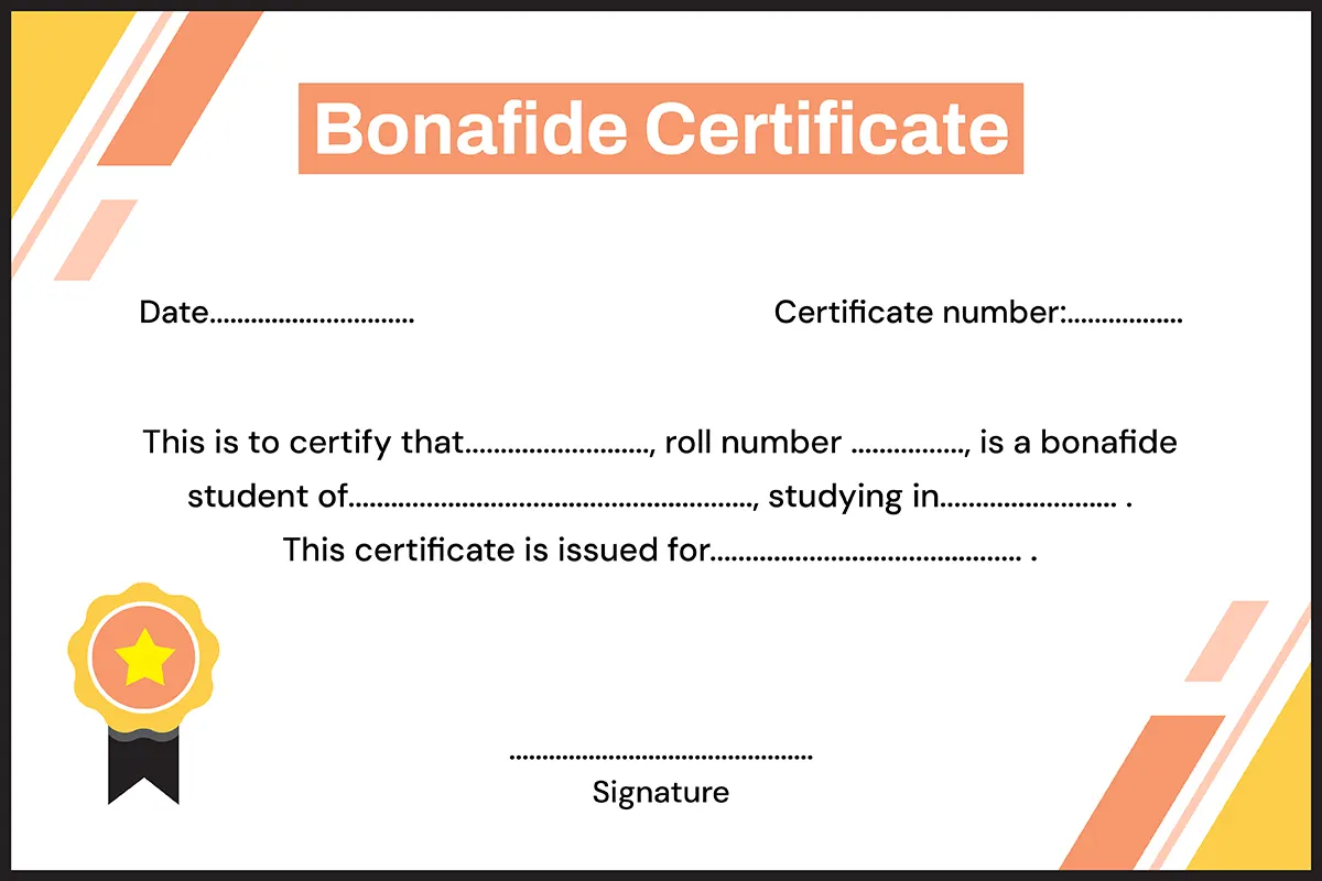 Bonafide Certificate Format