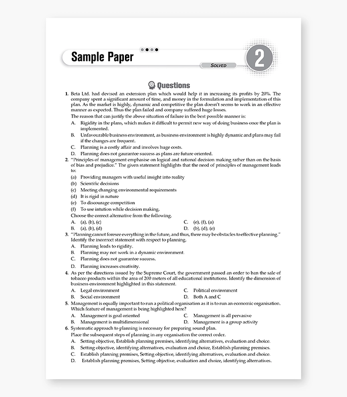 Business Studies Sample Papers for CBSE Class 12 2026 03