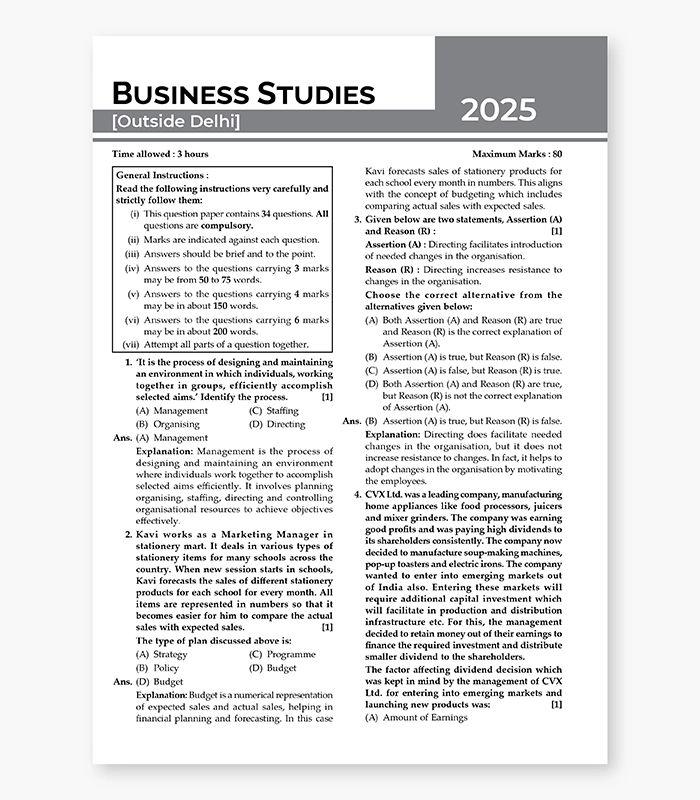 Business Studies Sample Papers for CBSE Class 12 2026 04