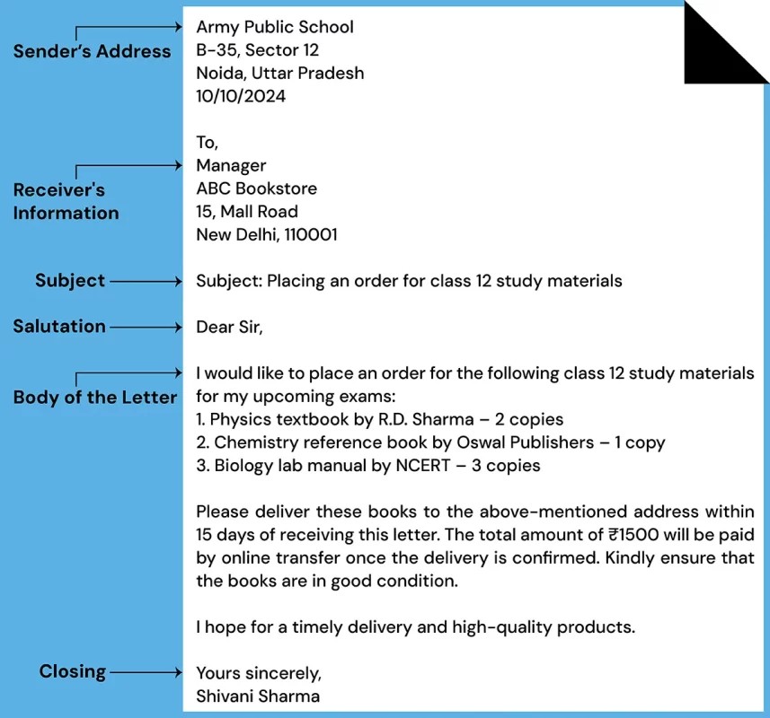 Order Letter Format