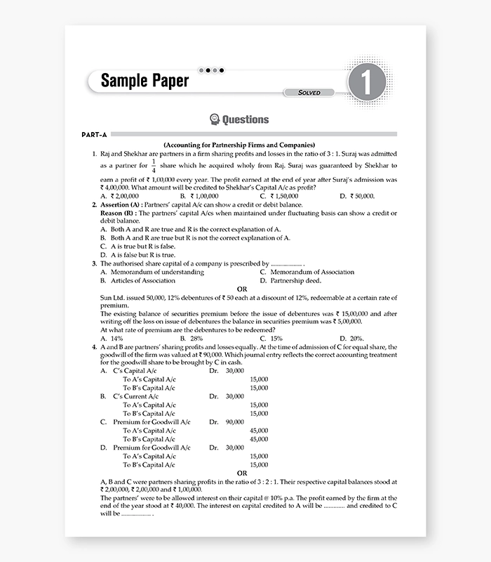 Accountancy Sample Papers for CBSE Class 12 2026 03
