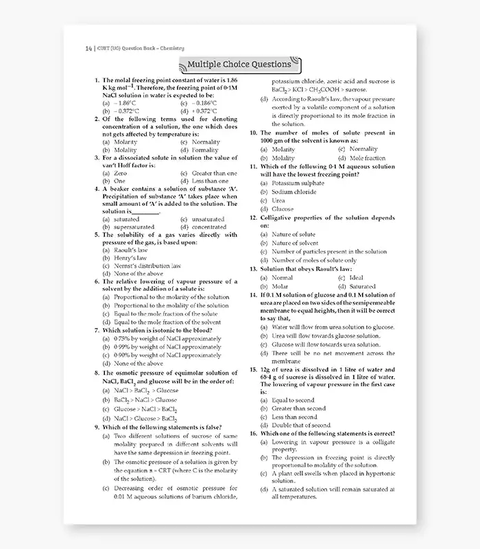 CUET Chemistry Solved PYQs Chapterwise