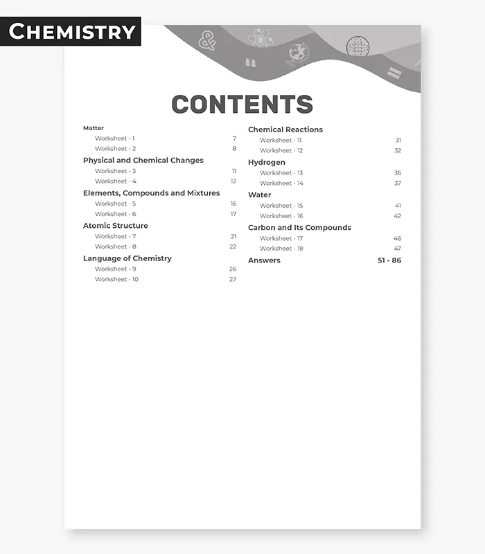 chemistry worksheets icse class 8