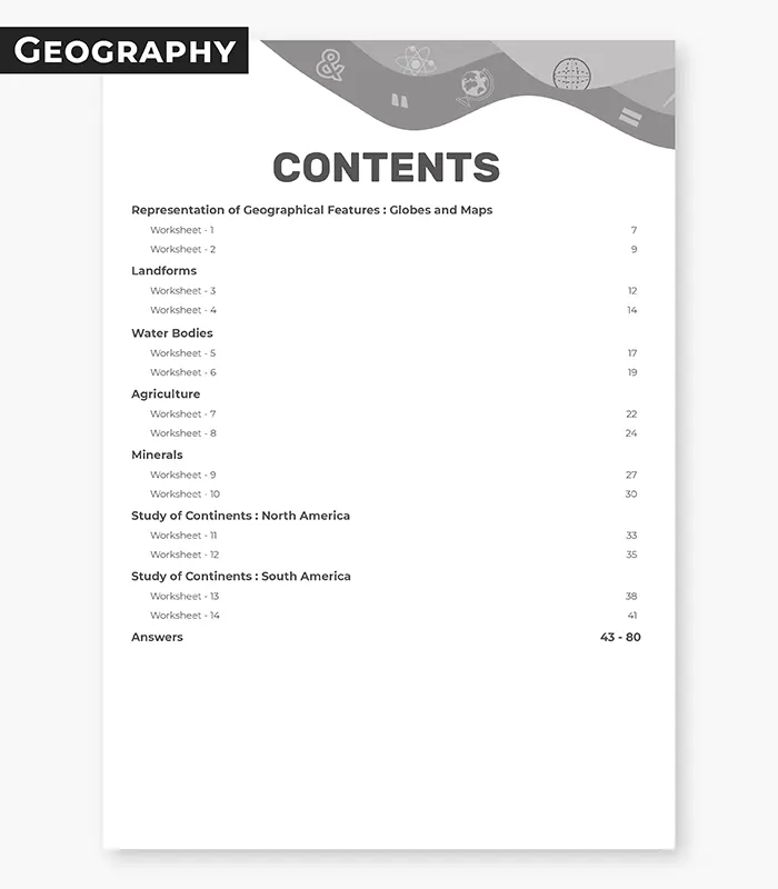 geography worksheets icse class 6