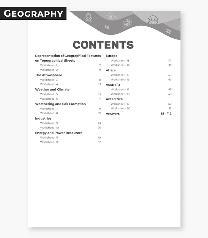 geography worksheets icse class 7