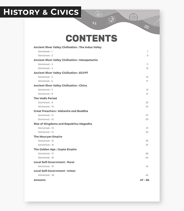 history and civics worksheets icse class 6