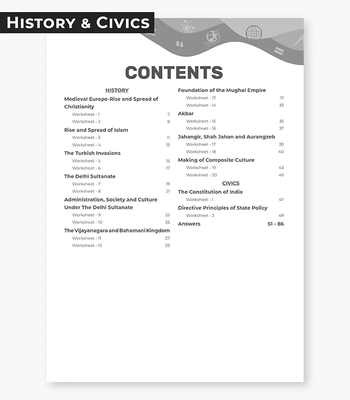 history and civics worksheets icse class 7