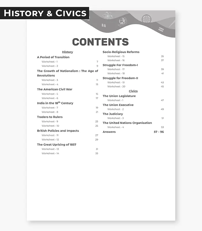 history and civics worksheets icse class 8