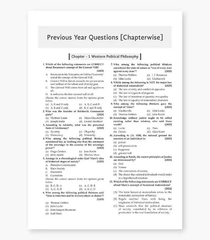 NTA CUET PG Political Science Question Bank 3