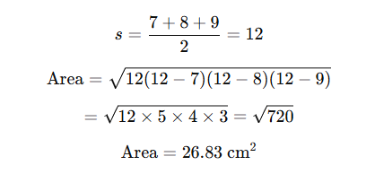 Area of triangle using heron’s formula