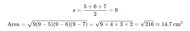 Heron’s Formula for Scalene Triangle