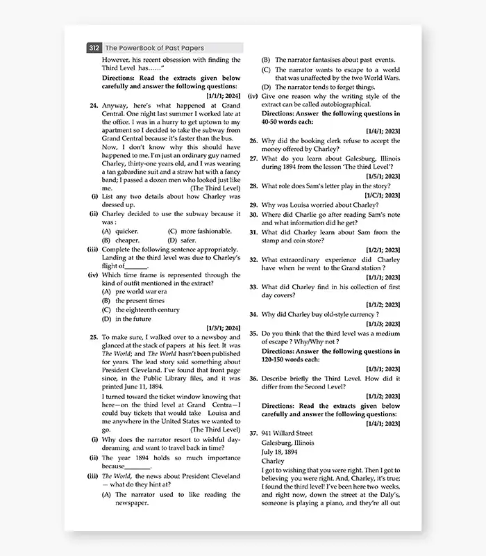 PowerBook CBSE Class 12 English Past Papers For Exam 2026 4