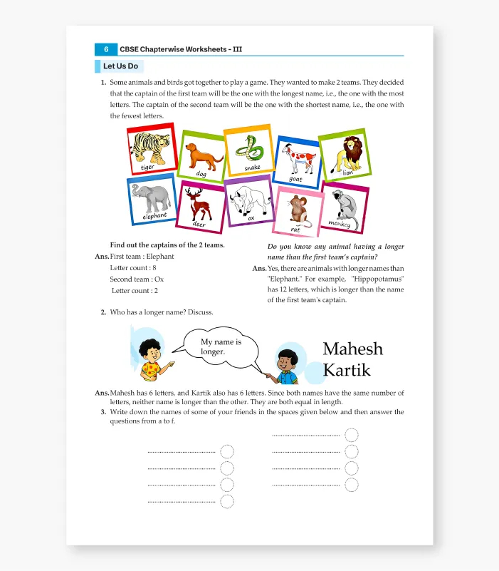 Class 3 Maths Worksheet
