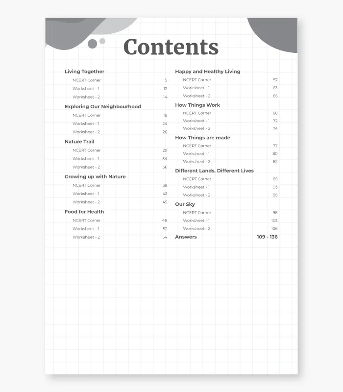 EVS Worksheet for Class 4