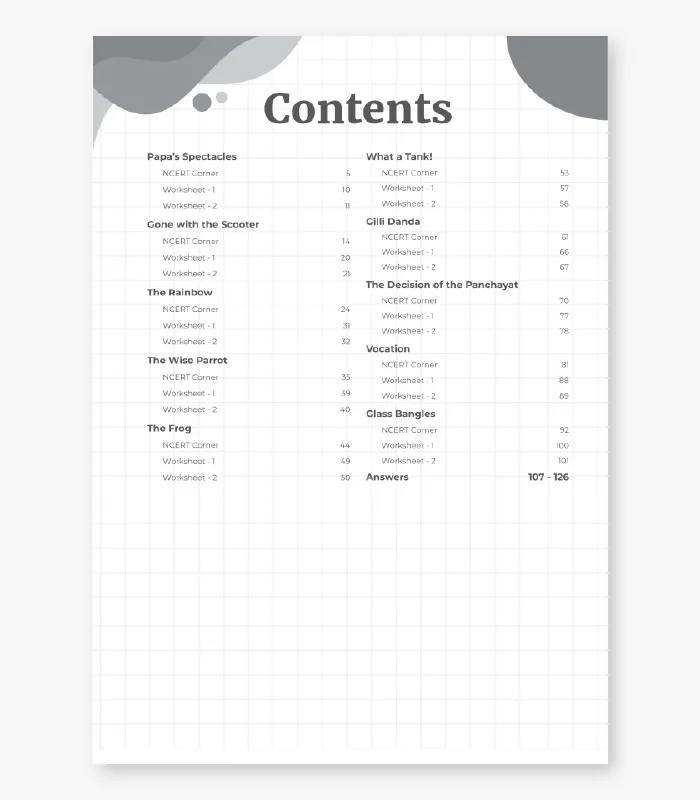 English Worksheet for Class 5