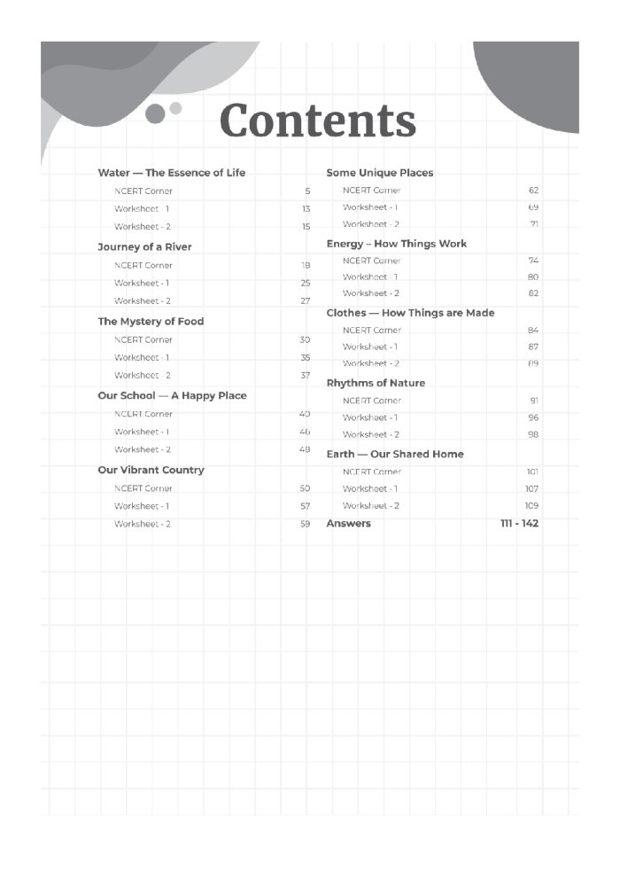 EVS Worksheet for Class 5