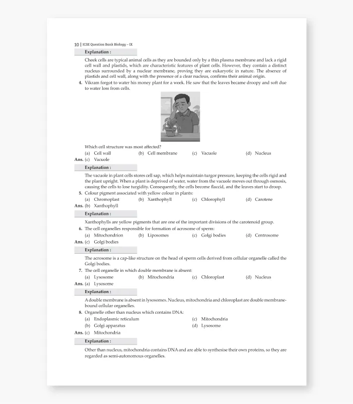 Biology MLQB Class 9 ICSE