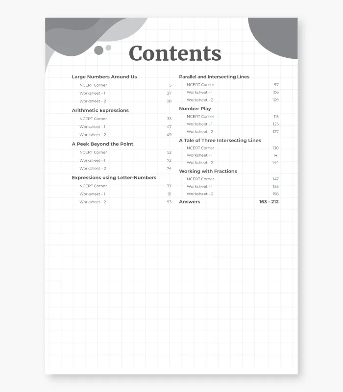 Maths Worksheet for Class 7