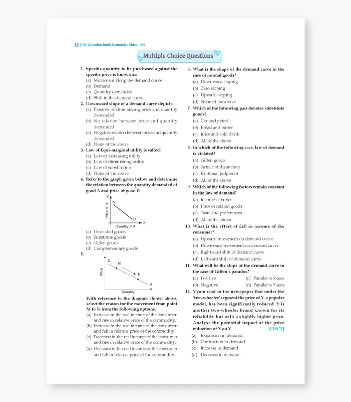 Economics Question Bank for ISC Class 12 a4