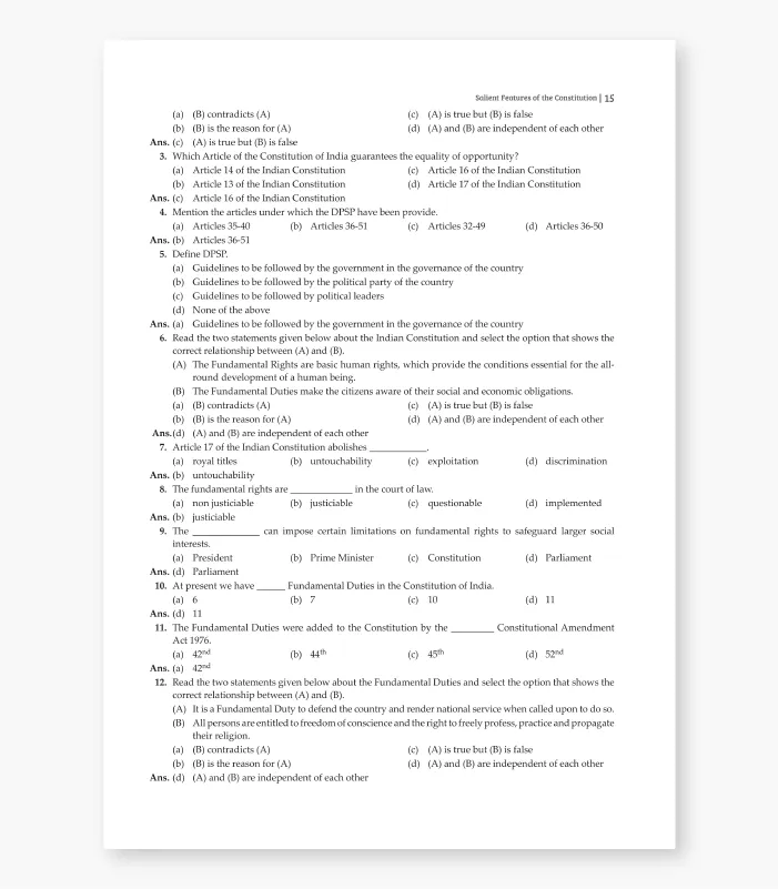 History Civics MLQB Class 9 ICSE