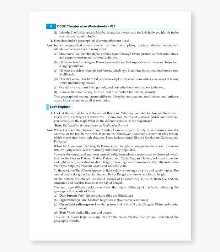 Key2Practice Social Science Chapterwise Worksheets CBSE Class 7 Part I 04