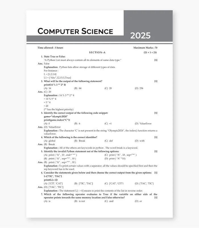 CBSE Ten Year Computer Science 03
