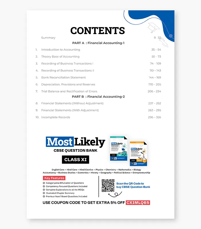 Accountancy Question Bank for CBSE Class 11 Exam 2027 2